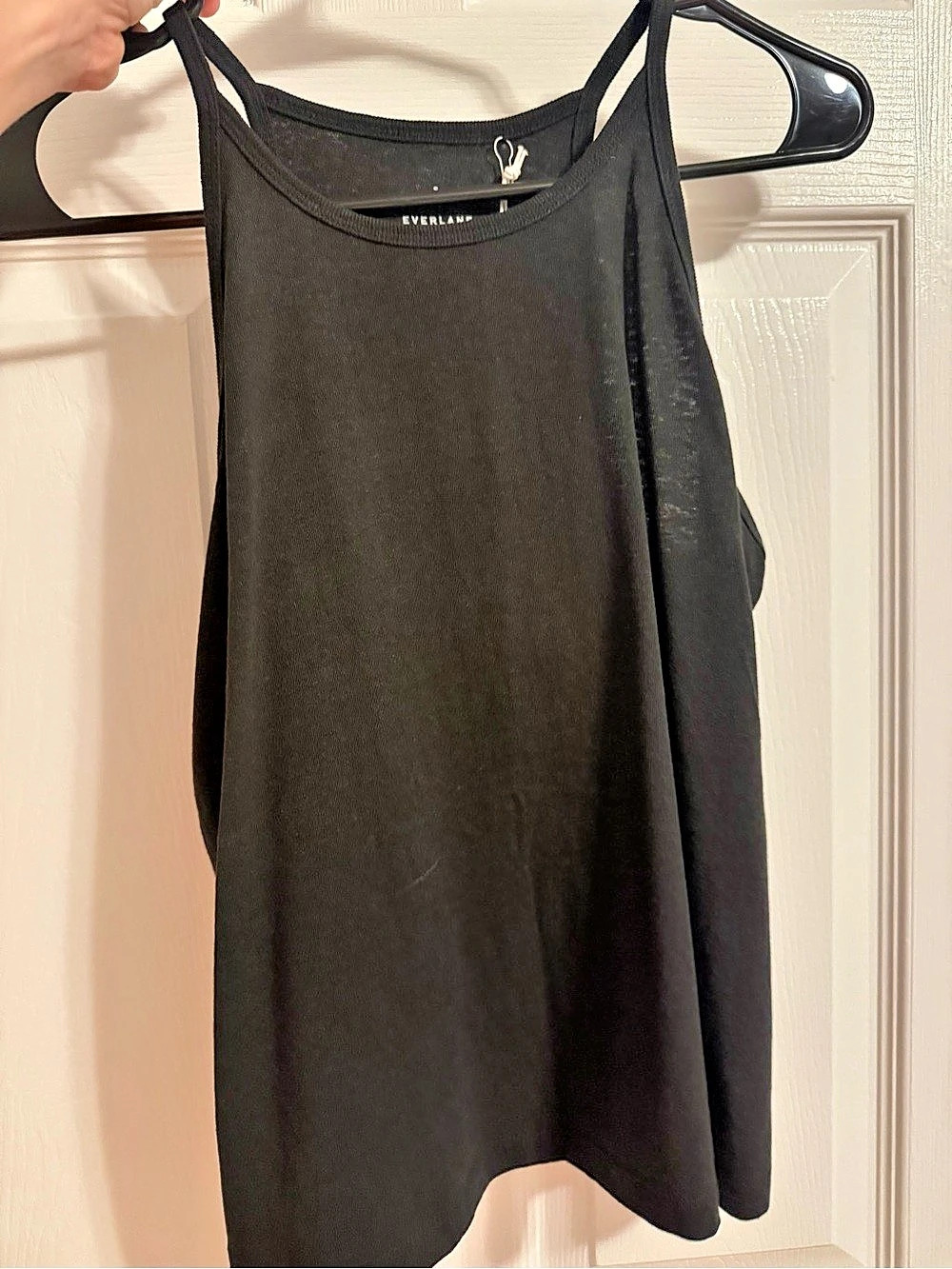 Everlane The Shimmy Scoop-Neck Tank Black Tank Top